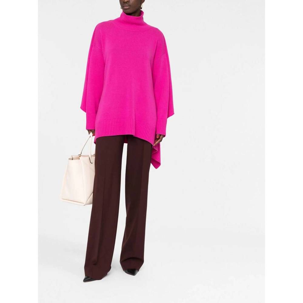 NEW VALENTINO draped turtleneck sweater in pink
